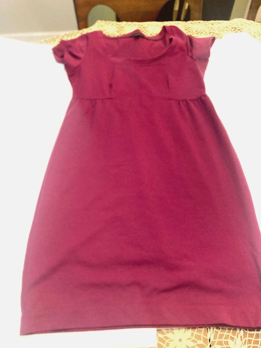 Banana Republic Factory dress women's SMALL Magenta pleated waist some stretch